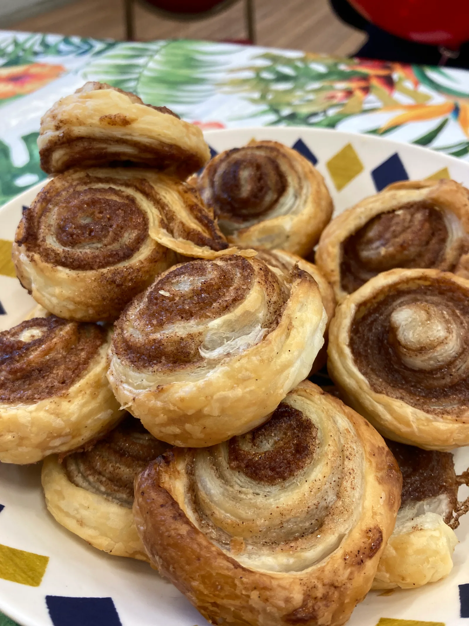 Freshly baked cinnamon rolls made during a Kinship Kitchen session